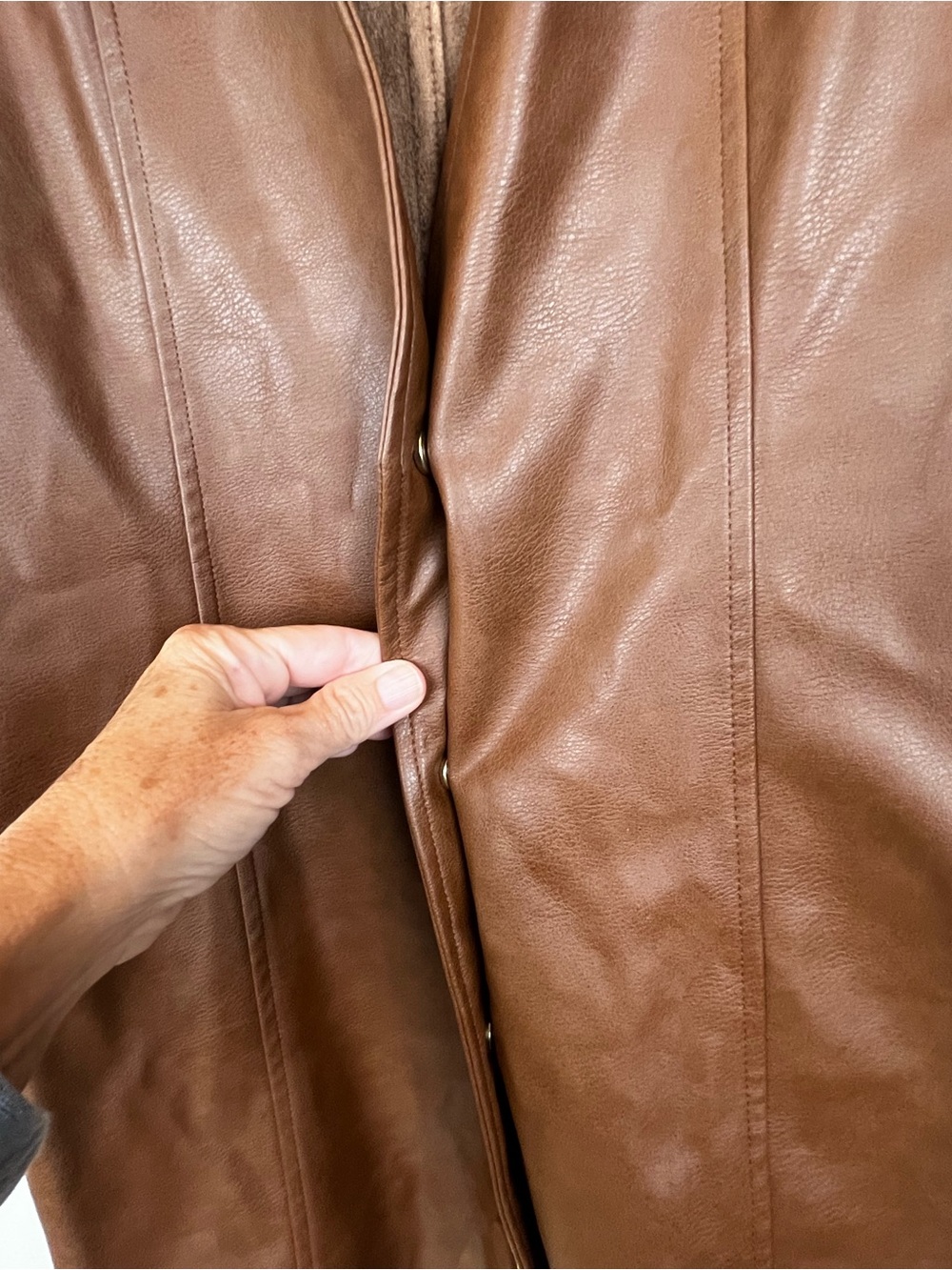 Zara Brown Faux Leather Button-Front Vest Pinafore Dress Size XS - Picture 10 of 15